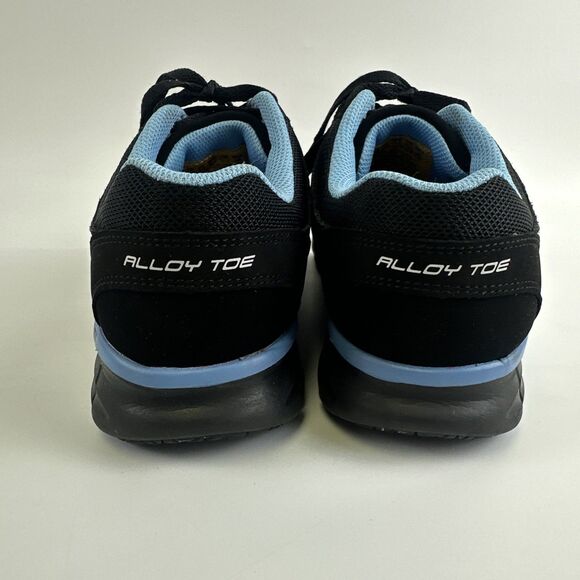 Skechers Synergy Sandlot Alloy Toe Sneaker Work Shoe Black Blue Womens 8.5 EW - Picture 5 of 13
